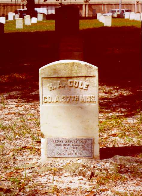 Grave marker for Henry Cole