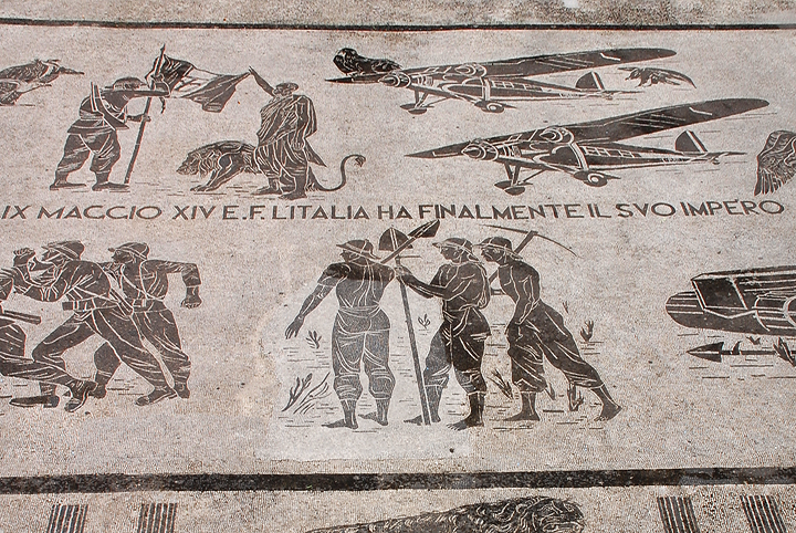 Piazza - Mural of AirPlanes and Desert Troops